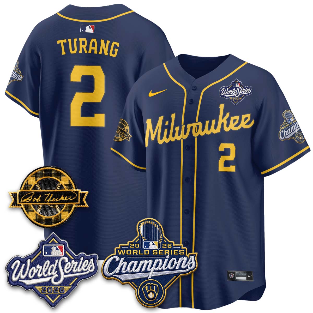MIL 2026 WS Champions - Bob Uecker Patch Vapor Jersey - Stitched