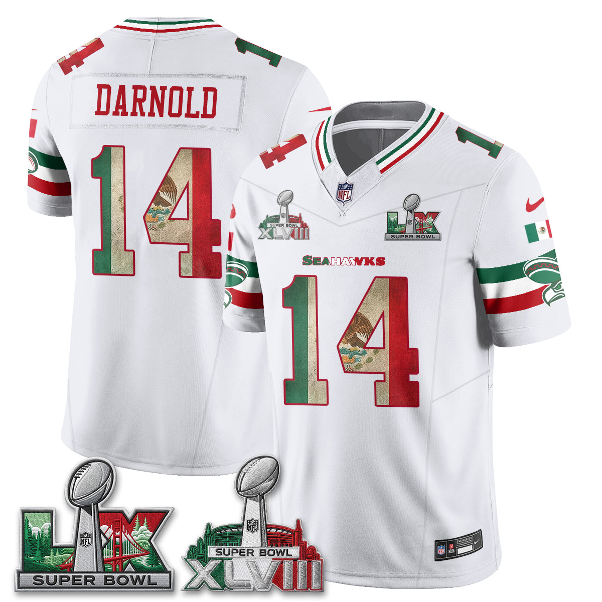 Seattle Seahawks Mexico Edition Vapor Jersey V2- Stitch