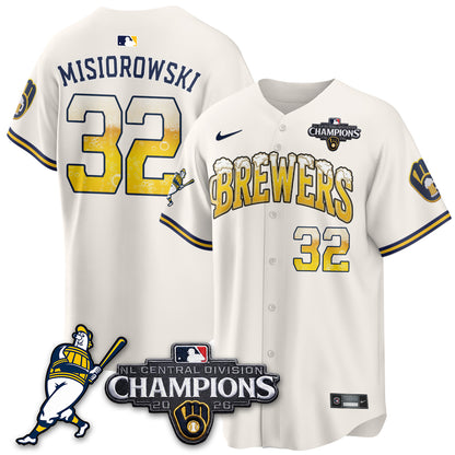 Milwaukee Brewers 2026 NL Division Champs Vapor Jersey V2- Stitched