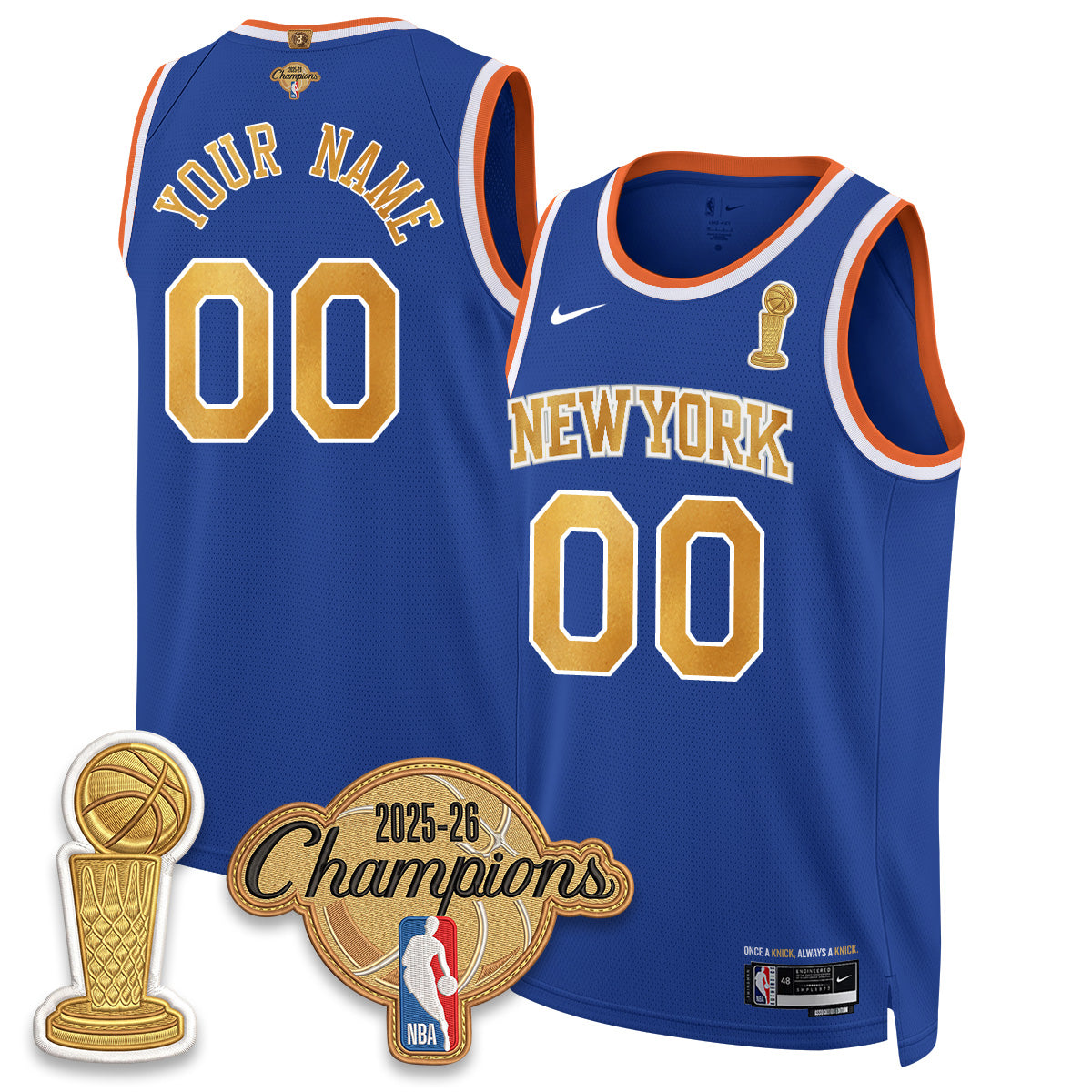 New York Knicks Champions Night Custom Vapor Jersey - Stitched