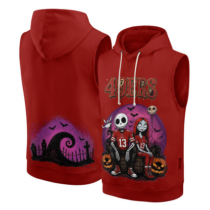 SF x Skeleton Gentleman & Rag Doll Bride Edition Sleeveless Hoodie Tank Top - Printed