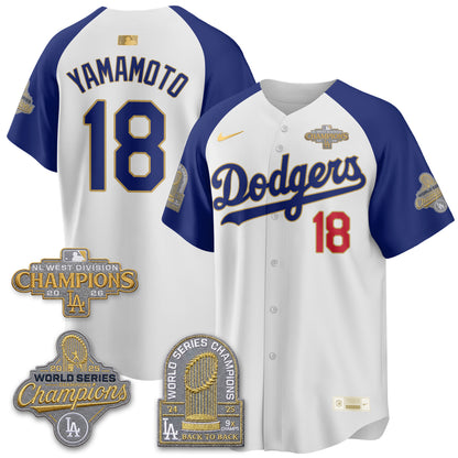LAD 2026 NL West Champs Gold Vapor Jersey- Stitched