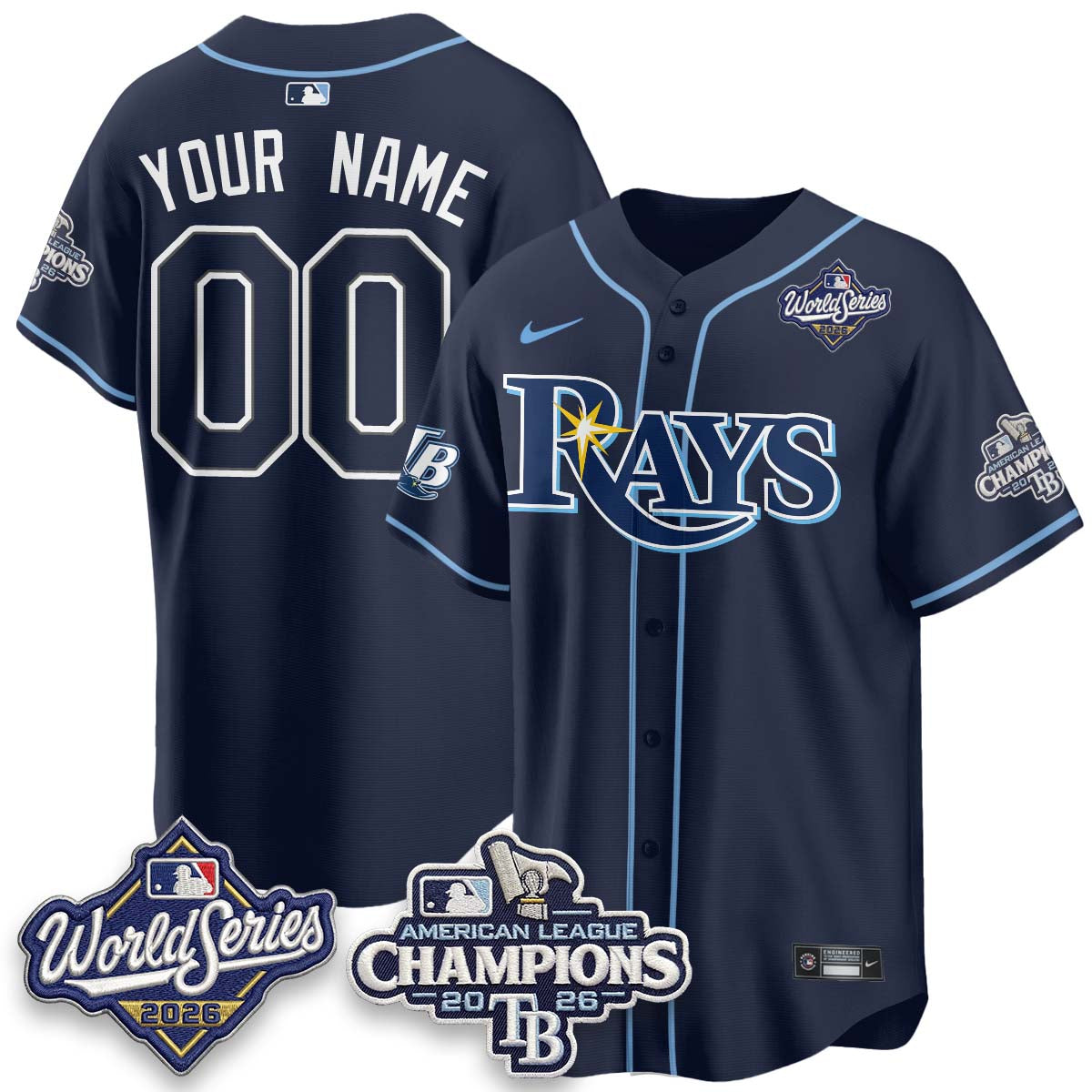 TB 2026 AL Champions Custom Vapor Jersey - Stitched