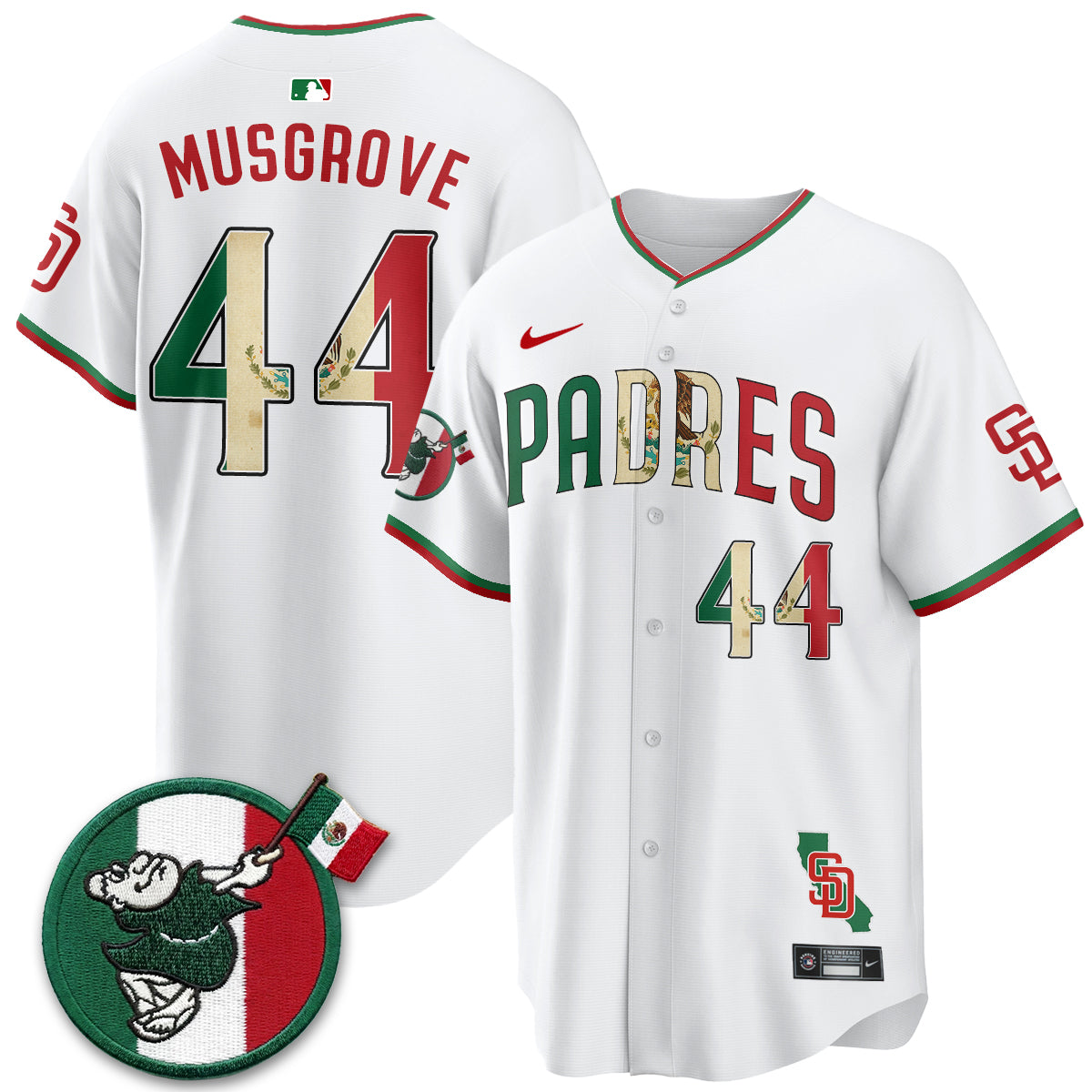 San Diego Padres Mexico Style Vapor Jersey - Stitched