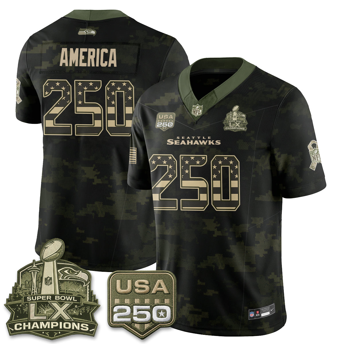 Seattle Seahawks 2026 Salute to Service Edition Vapor Jersey - Stitched