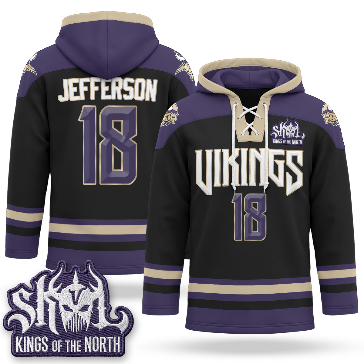 Minnesota Vikings 2026 Rivalries Fleece-Lined Hockey Hoodie - Stitched