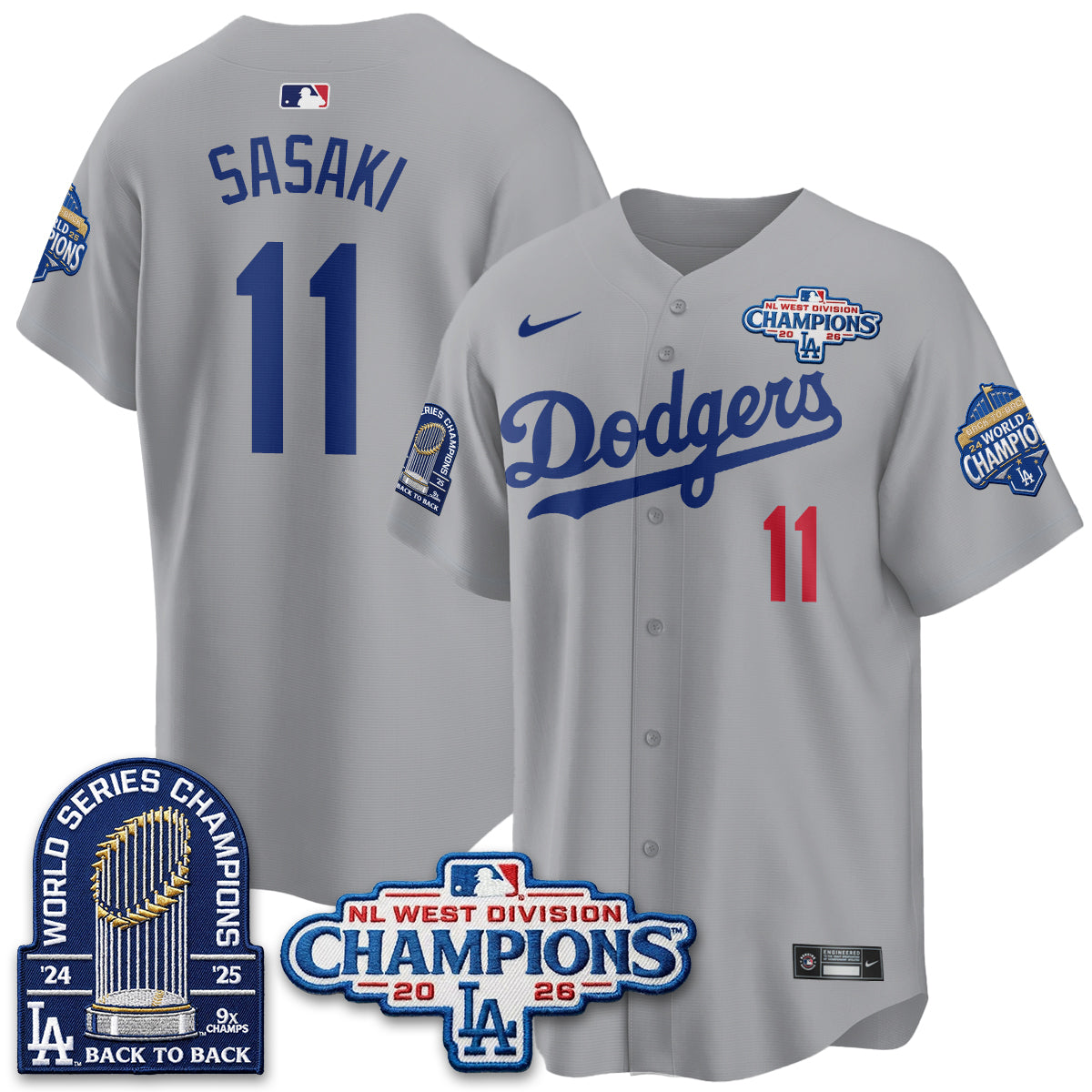 LAD 2026 NL West Champs Vapor Jersey- Stitched
