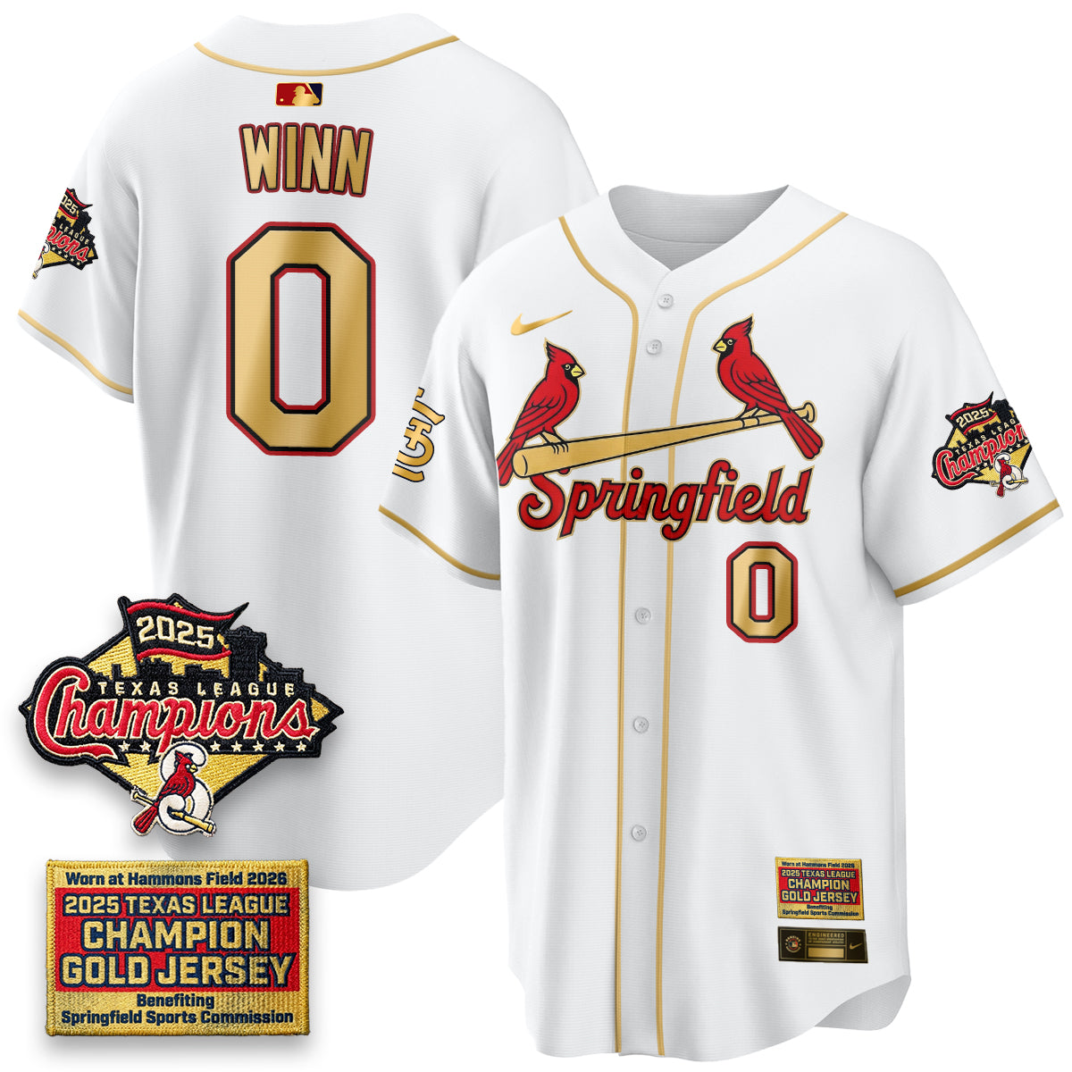 STL Springfield's Championship Gold Limited Jerseys - Stitched