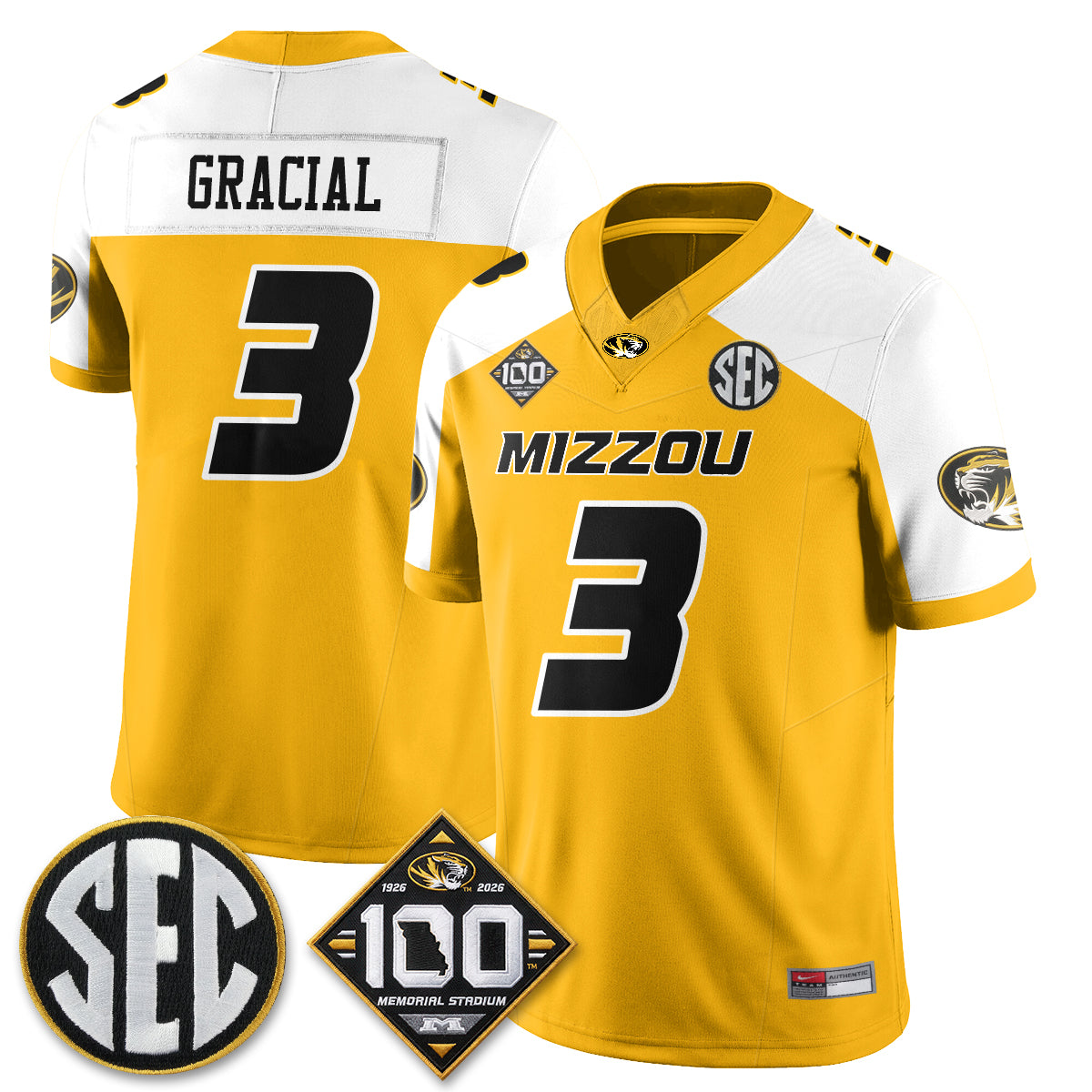 MIZZ 100th Anniversary of Memorial Stadium Vapor Jersey - Stitched