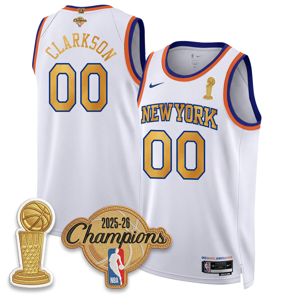 New York Knicks Champions Night Vapor Jersey - Stitched