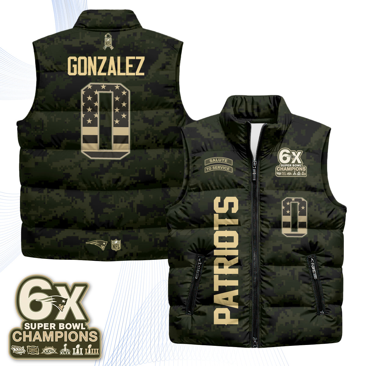 NE 2026 Salute to Service Puffer Vest - Printed