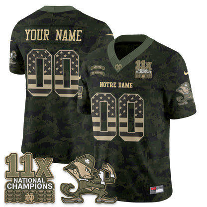 Notre Dame Fighting Irish 2026 Salute to Service Vapor Custom Jersey - Stitched