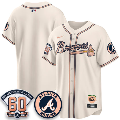 ATL 60th Anniversary Peach Edition Vapor Premier Limited Jersey - All Stitched