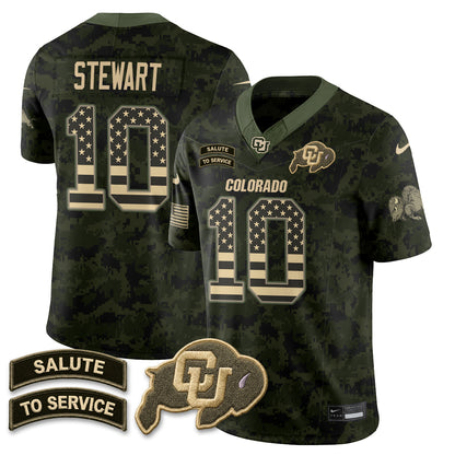 Colorado Buffaloes 2026 Salute to Service Vapor Jersey - Stitched