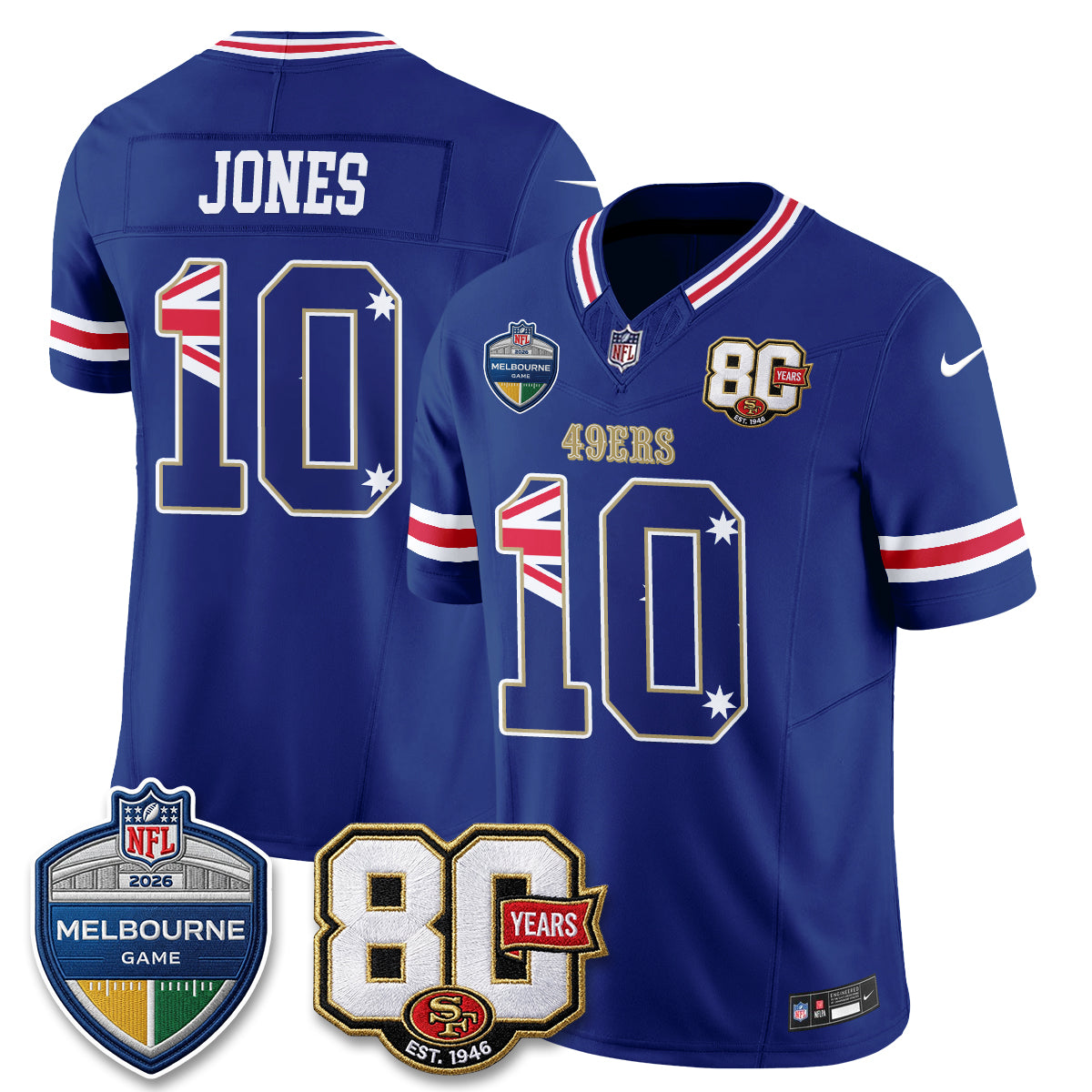 San Francisco 49ers Melbourne Game 2026 Vapor Jersey - Stitched