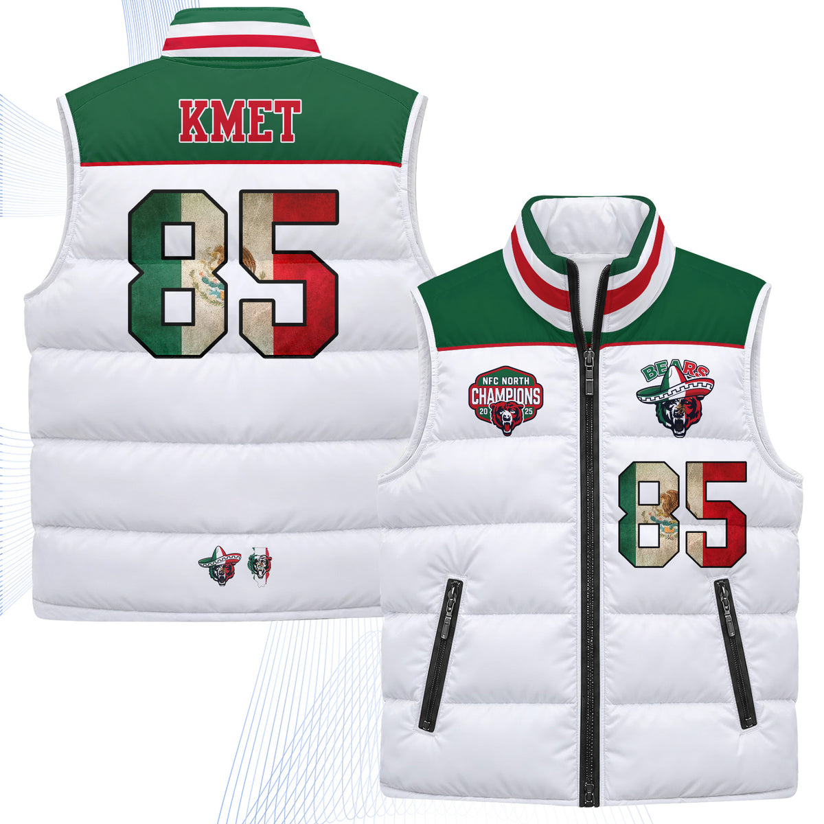 CHI Mexico Style Puffer Vest - Printed V2