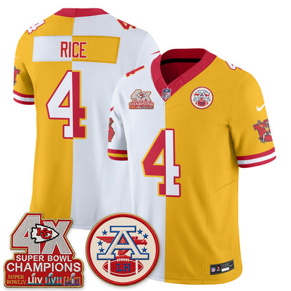 Kansas City Chiefs Throwback Split Vapor Jersey - Stitched