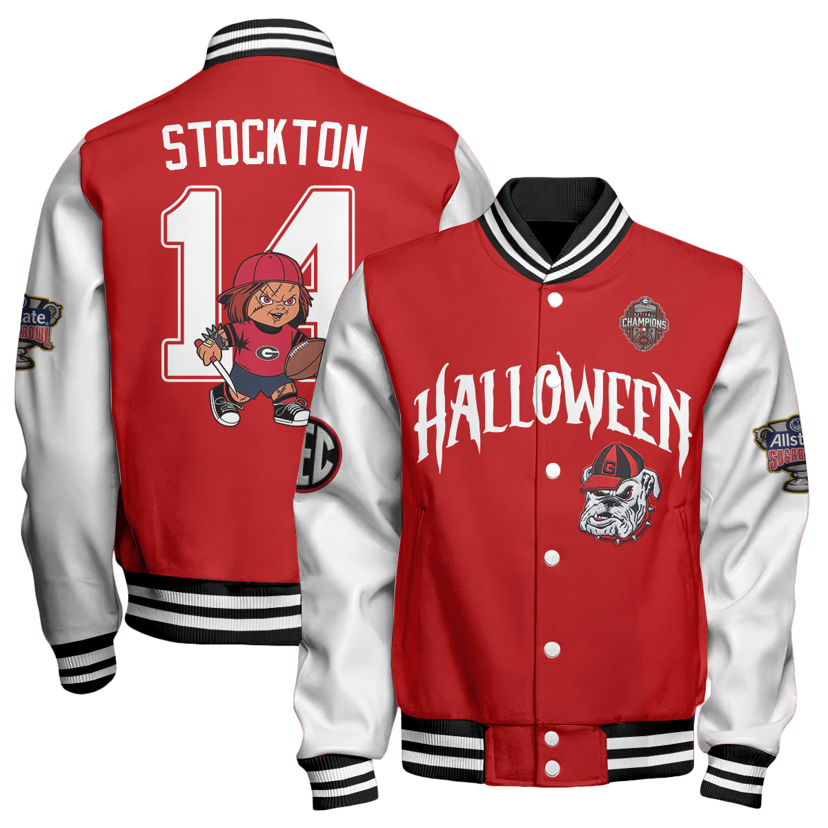 GB x Killer Doll Horror Movie Halloween 2026 Edition Baseball Jacket - Printed