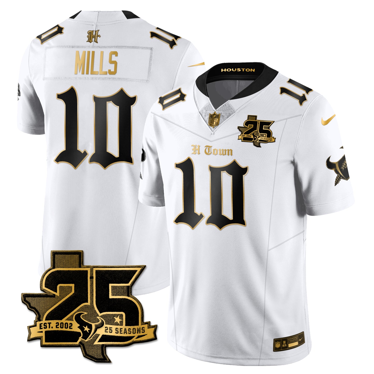 HOU 25th Seasons in 2026 Gothic Vapor Gold Edition Limited Jersey - All Stitched