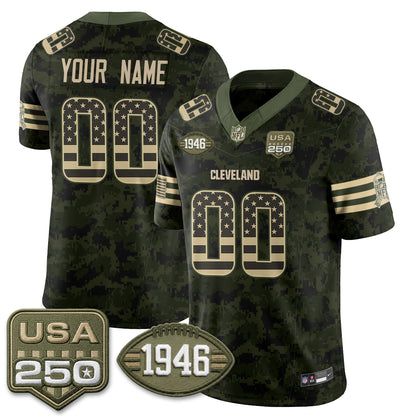CLE 2026 Salute to Service Vapor Custom Jersey - Stitched
