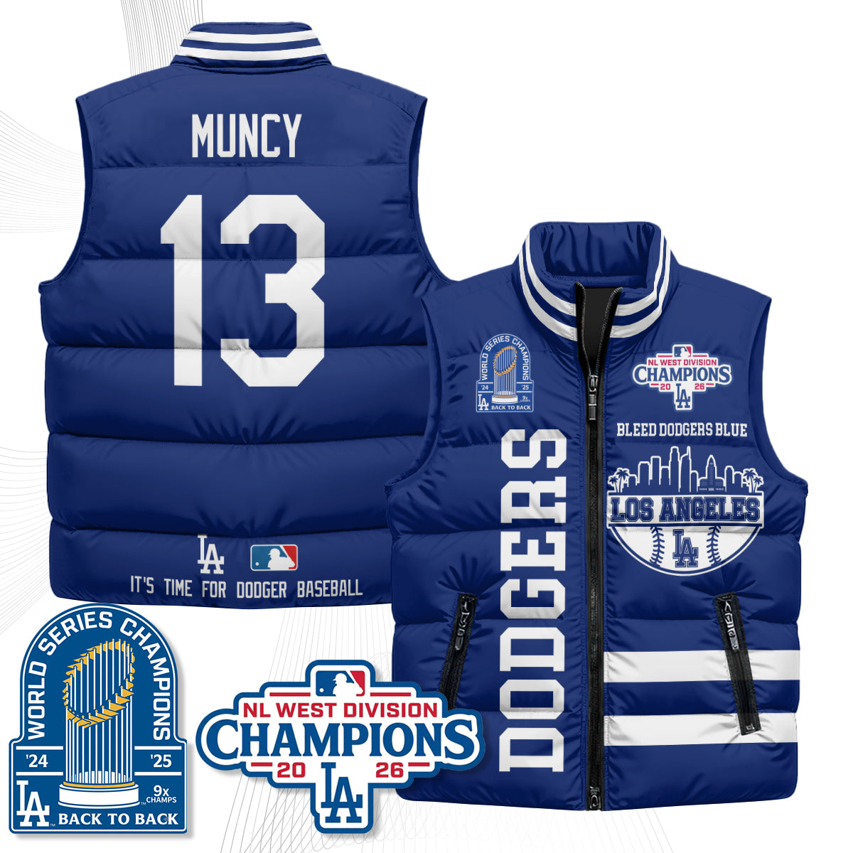 LAD "Bleed Blue" Puffer Vest - Printed