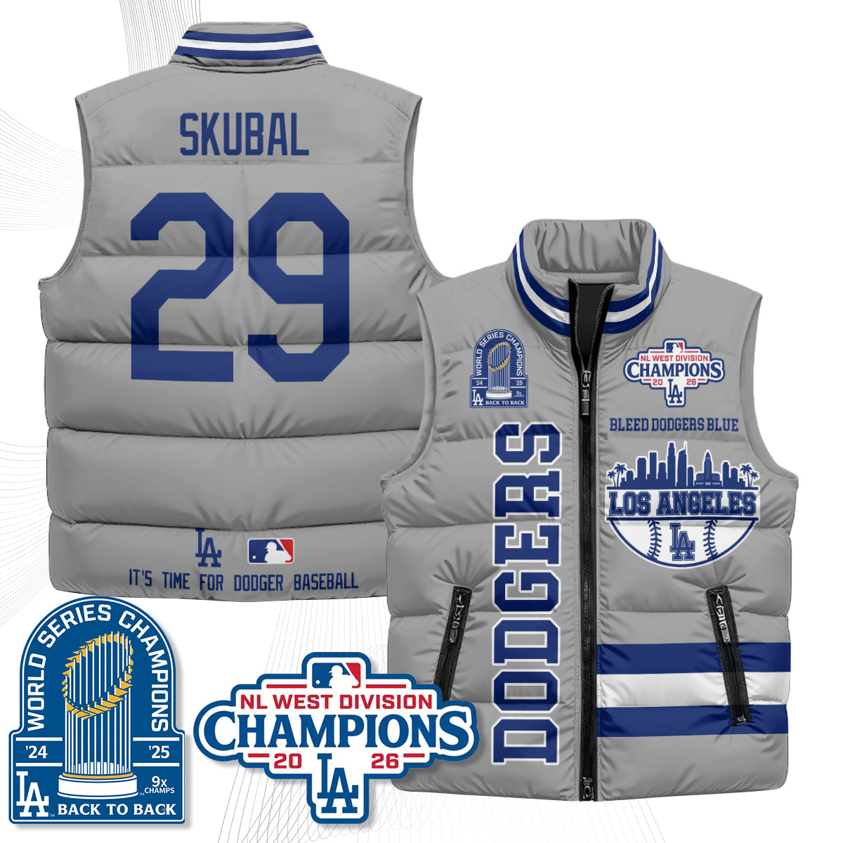 LAD "Bleed Blue" Puffer Vest - Printed