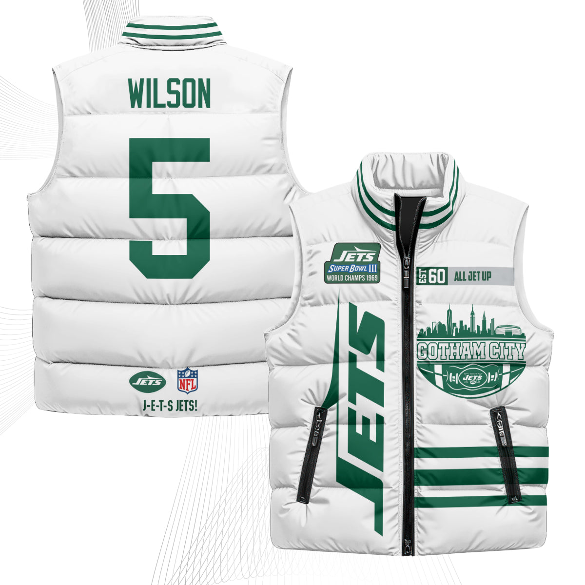 NYJ Gotham City Puffer Vest - Printed