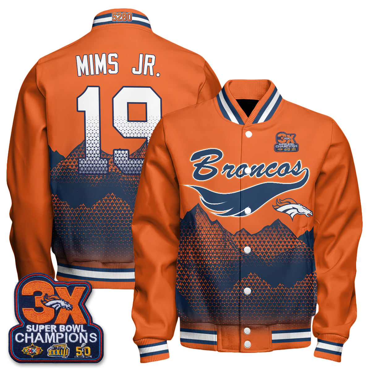 Denver Broncos Fangear Edition Baseball Jacket - Printed