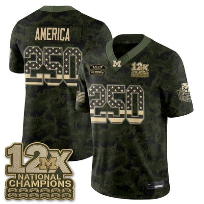 Michigan Wolverines 2026 Salute to Service Vapor Jersey - Stitched