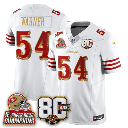 San Francisco 49ers 80 Years & 5X Champs Rivalries Vapor Jersey - Stitched