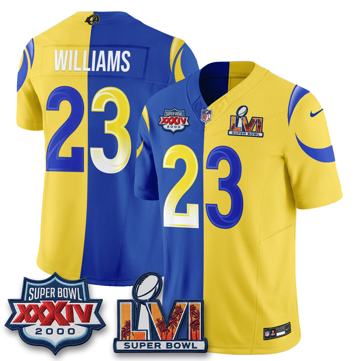 Los Angeles Rams Rivalries Split Vapor Jersey - Stitched