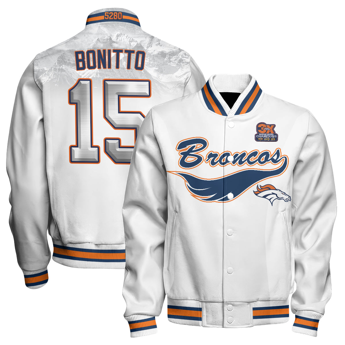 Denver Broncos Fangear Edition Baseball Jacket - Printed