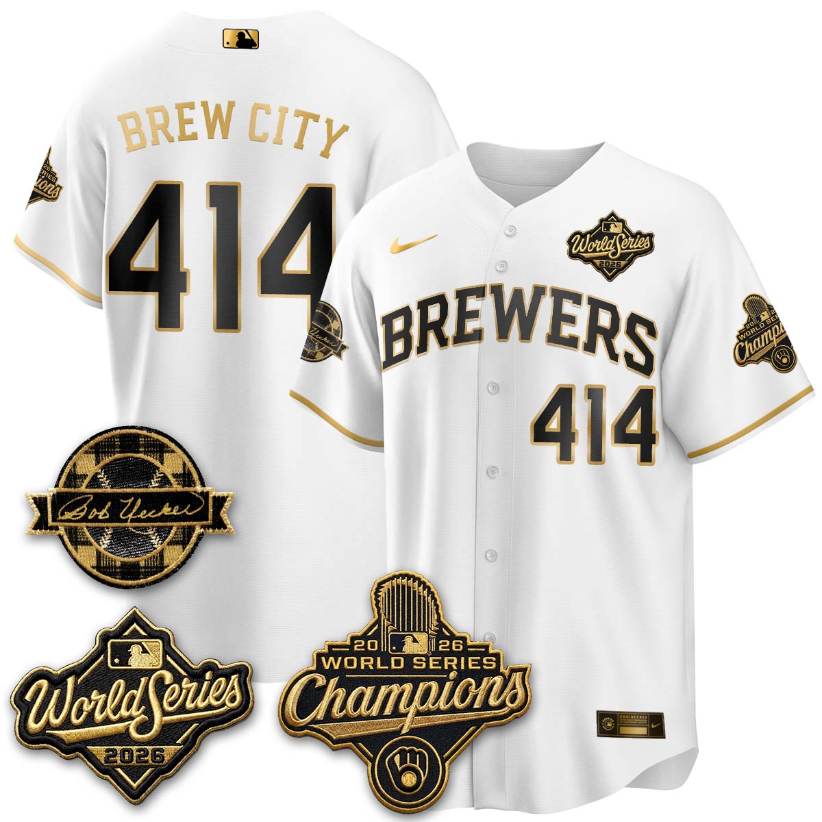 MIL 2026 WS Champions - Bob Uecker Patch Vapor Jersey - Stitched