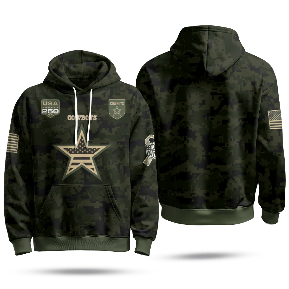 DAL 2026 Salute To Service Edition Pullover Hoodie - Printed