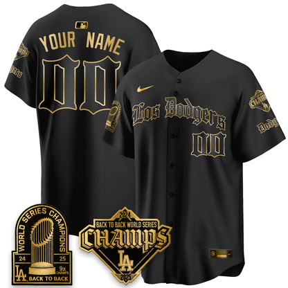 LAD World Series Champions B2B Patch Vapor Premier Limited Gothic Edition Custom  Jersey - All Stitched