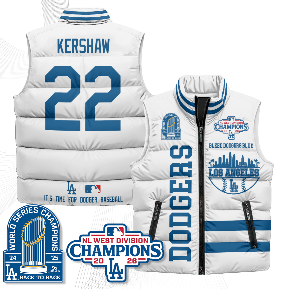 LAD "Bleed Blue" Puffer Vest - Printed