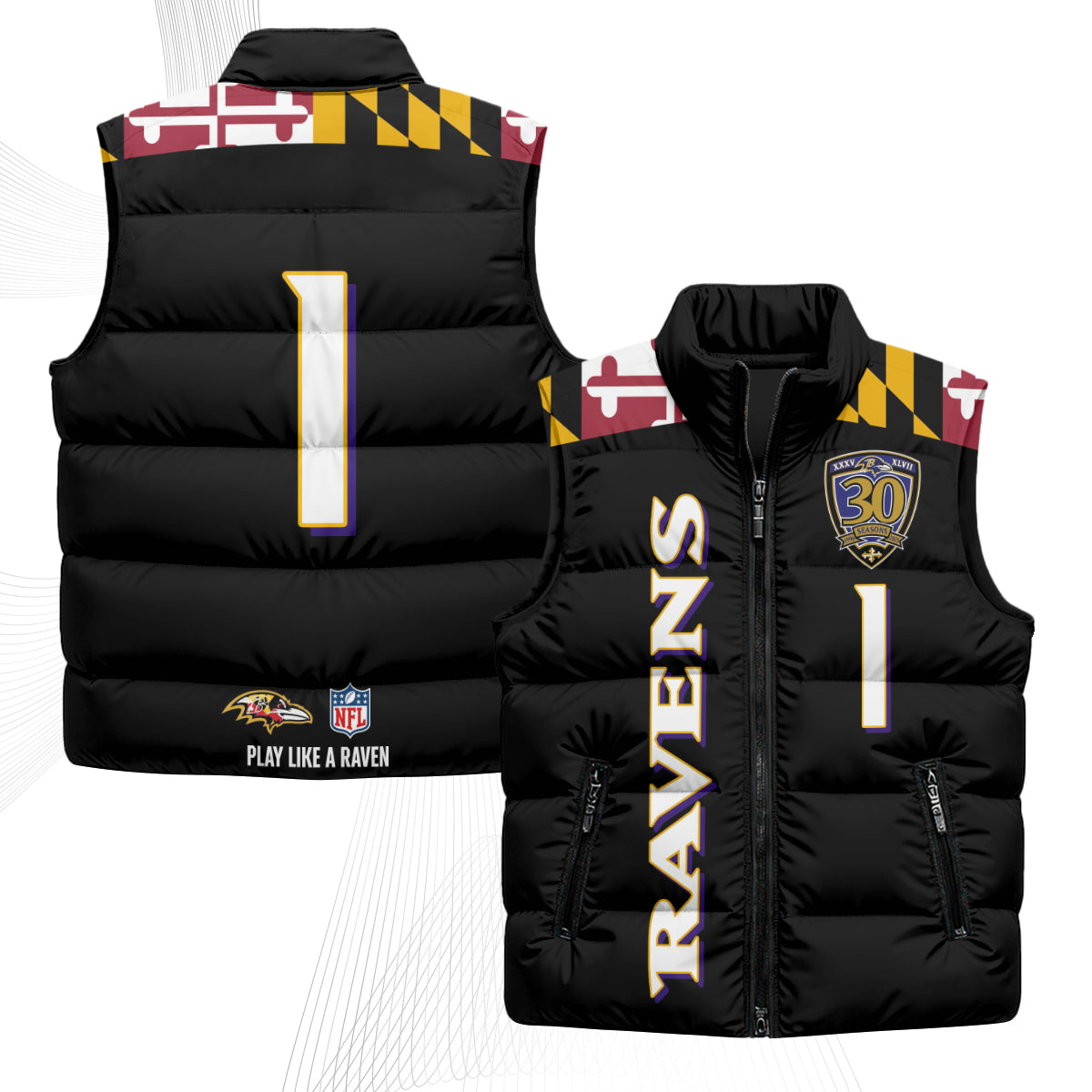 BAL Maryland Puffer Vest - Printed