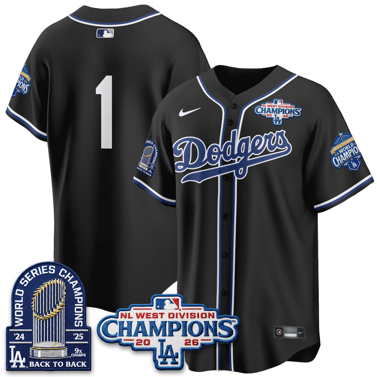 LAD 2026 NL West Champs Vapor Jersey- Stitched