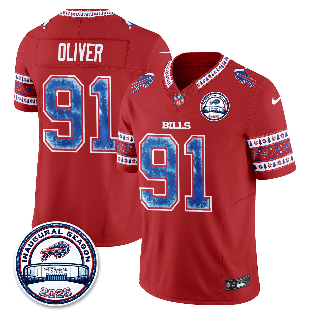 Buffalo Bills Xmas Edition Vapor Jersey - Stitched