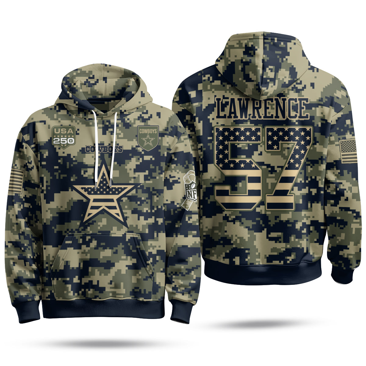 DAL 2026 Salute To Service Edition Pullover Hoodie - Printed