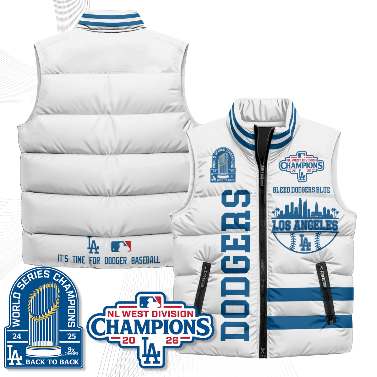 LAD "Bleed Blue" Puffer Vest - Printed