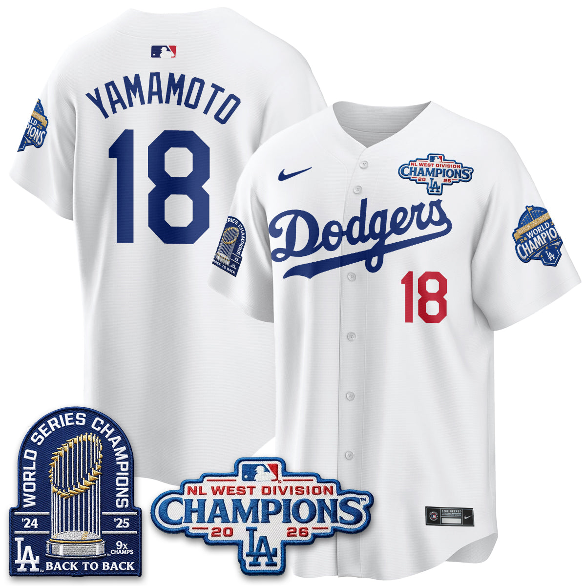 LAD 2026 NL West Champs Vapor Jersey- Stitched