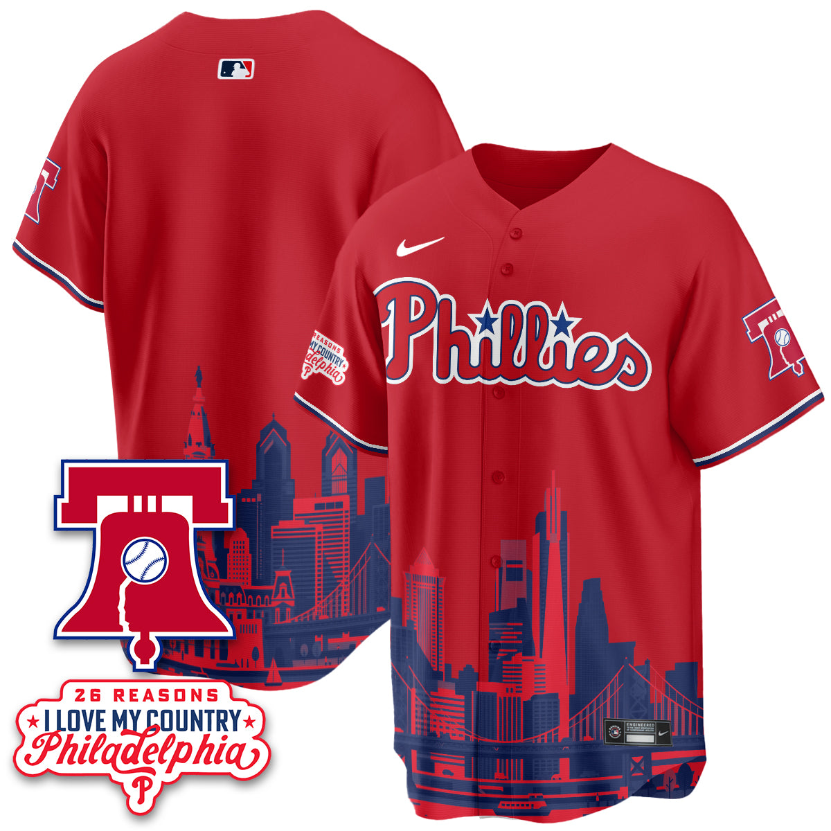 Philadelphia Phillies "26 Reasons I Love My Country" Edition Vapor Jersey - Stitched