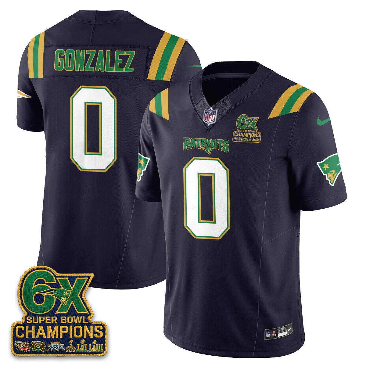 New England Patriots Irish Edition Vapor Jersey - Stitched