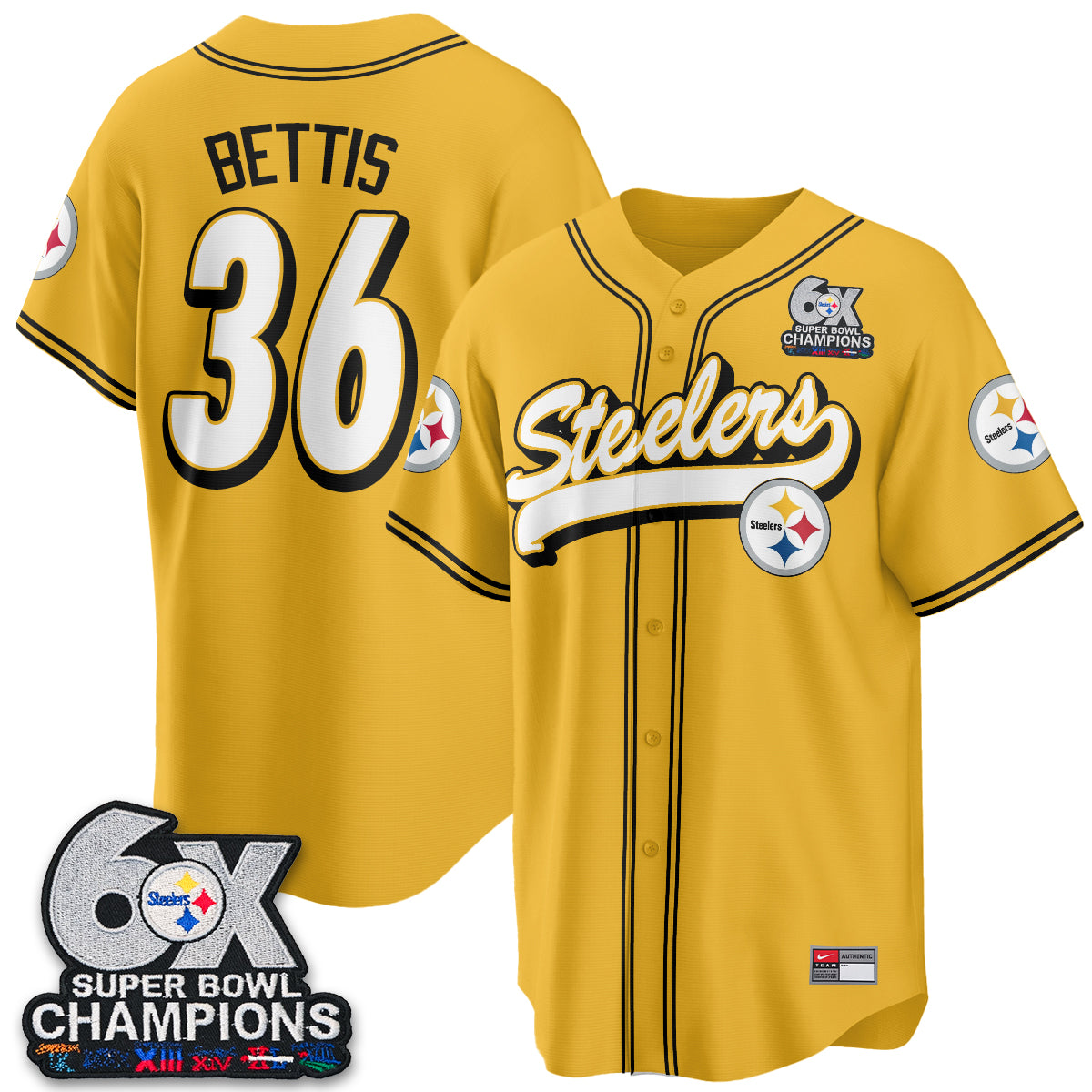 PIT 6x SBowl Baseball Vapor Jersey - Stitched