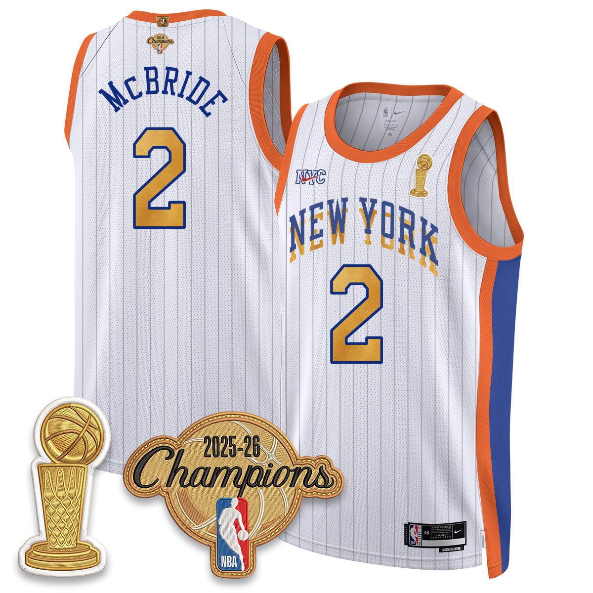 New York Knicks Champions Night Vapor Jersey - Stitched