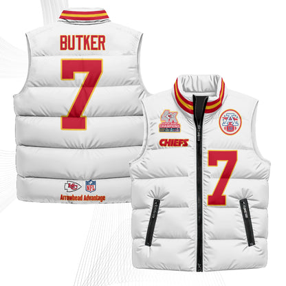 Kansas City Chiefs 4X Champs Gold Edition Puffer Vest - Printed