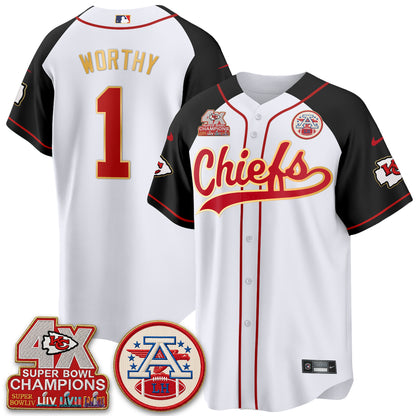 Kansas City Chiefs 4X Champs Gold Trim Edition Vapor Baseball Jersey - Stitched