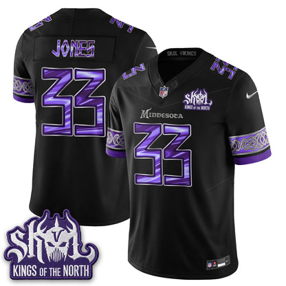 MIN Fangear Edition Warrior Skol Patch Vikings Font Vapor Jersey - Stitched
