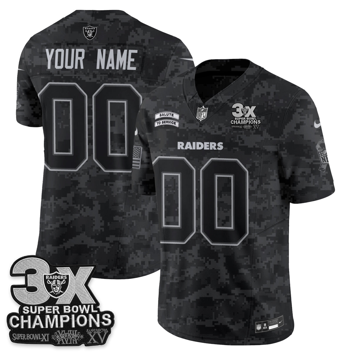 Las Vegas Raiders 2026 Salute to Service V2 Vapor Custom  Jersey - Stitched